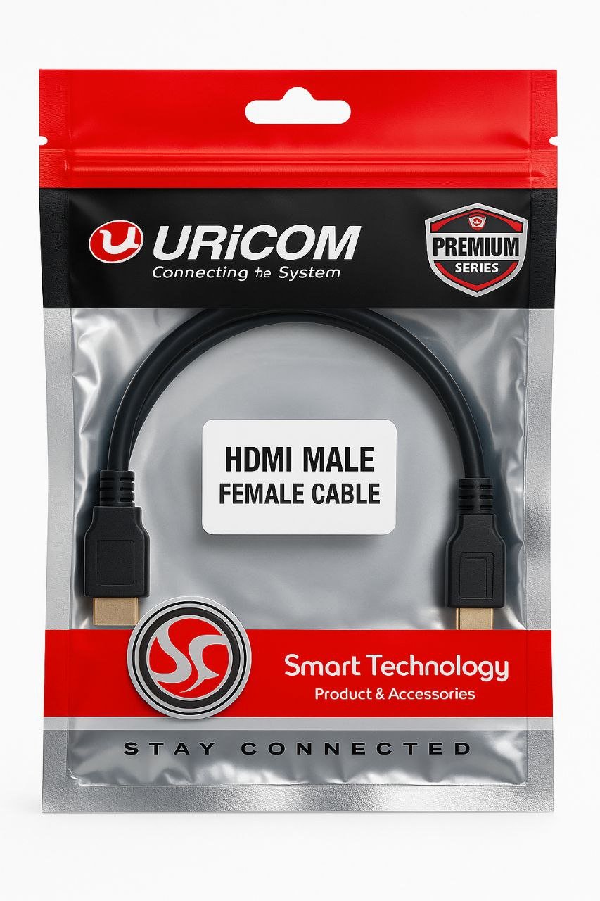 URICOM HDMI Male to Female Extension Cable – High-Speed 4K Adapter
